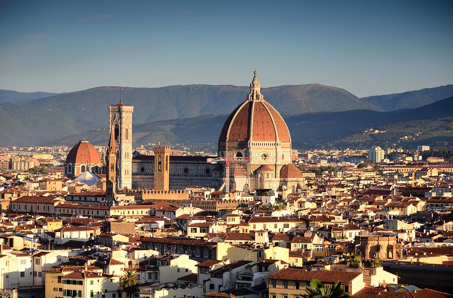 View From Piazza Michelangelo Of The Duomo And Florence, Toscana, Italy Photograph by Thomas Stankiewicz
