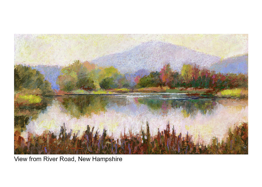 View from River Road New Hampshire Pastel by Betsy Derrick