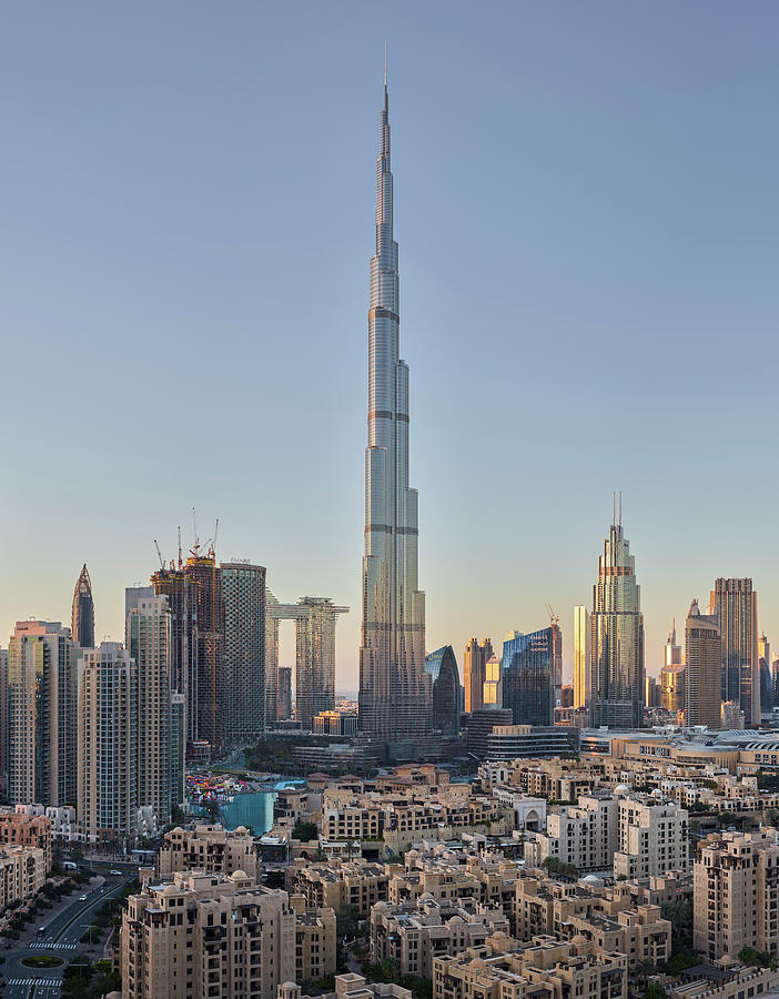 View From South Ridge Towards Burj Khalifa In Downtown Dubai, Emirate ...