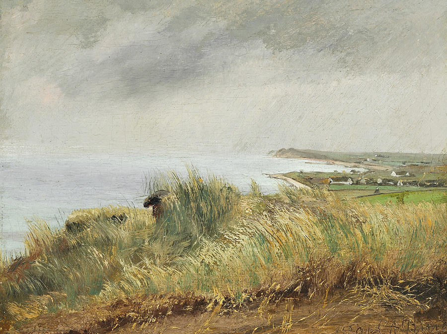 View from Spodsbjerg over the Fjord Painting by Laurits Andersen Ring