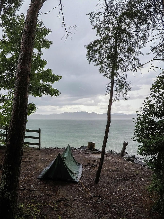 View From Tent Looking At Lake Jocassee South Carolina In Summer Photograph by Alex Grichenko