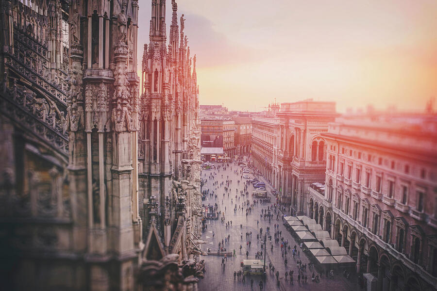 View From The Duomo Rooftop Milan Italy  Photograph by Carol Japp
