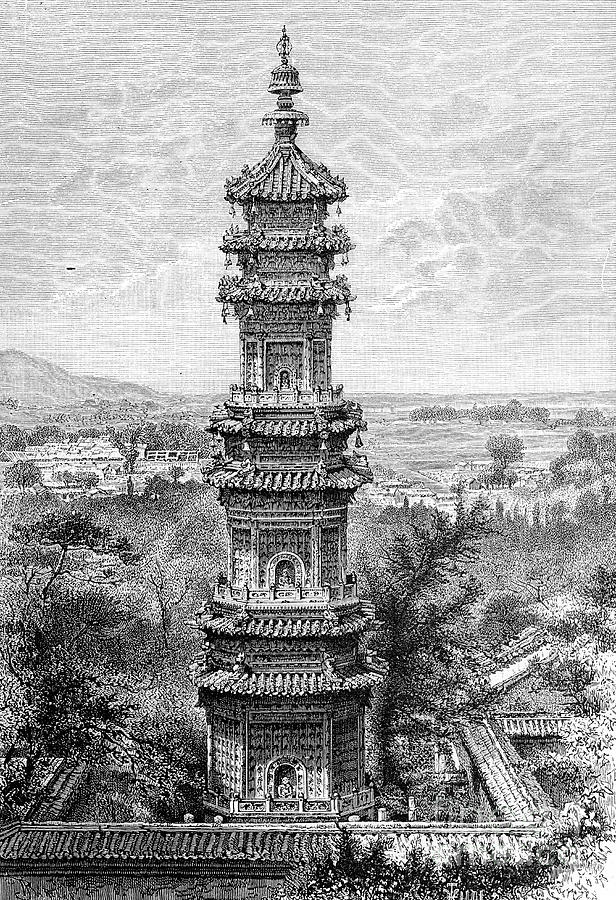 View From The Summer Palace, Peking Drawing by Print Collector