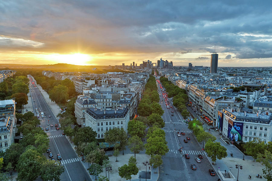 View From Top Of Arc De Triomphe Photograph by Darrell Gulin