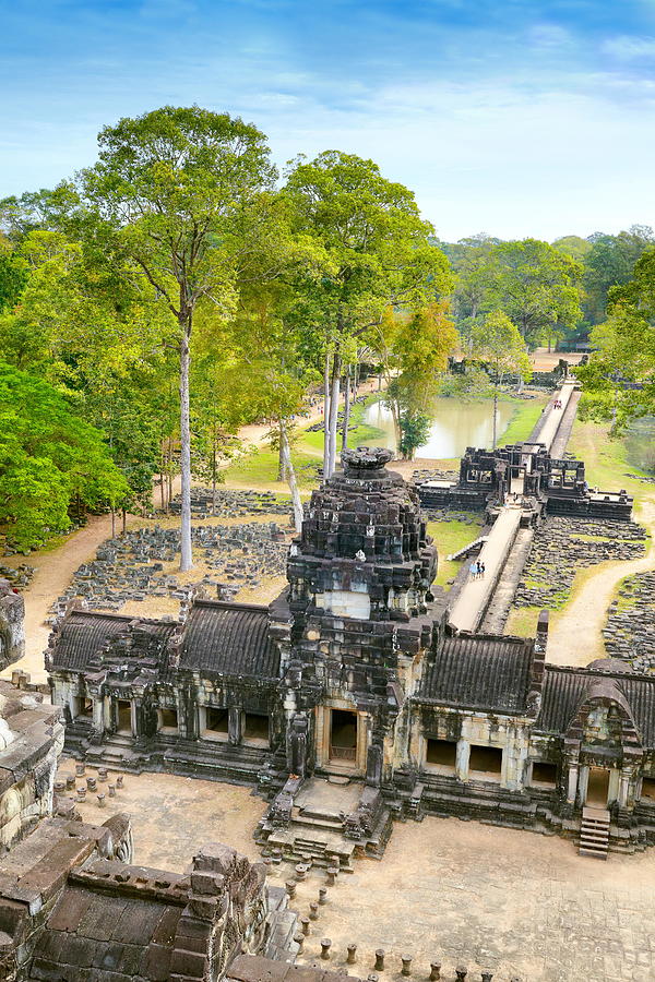 Scenic Photograph - View From Top Of Baphuon Temple, Angkor by Jan Wlodarczyk
