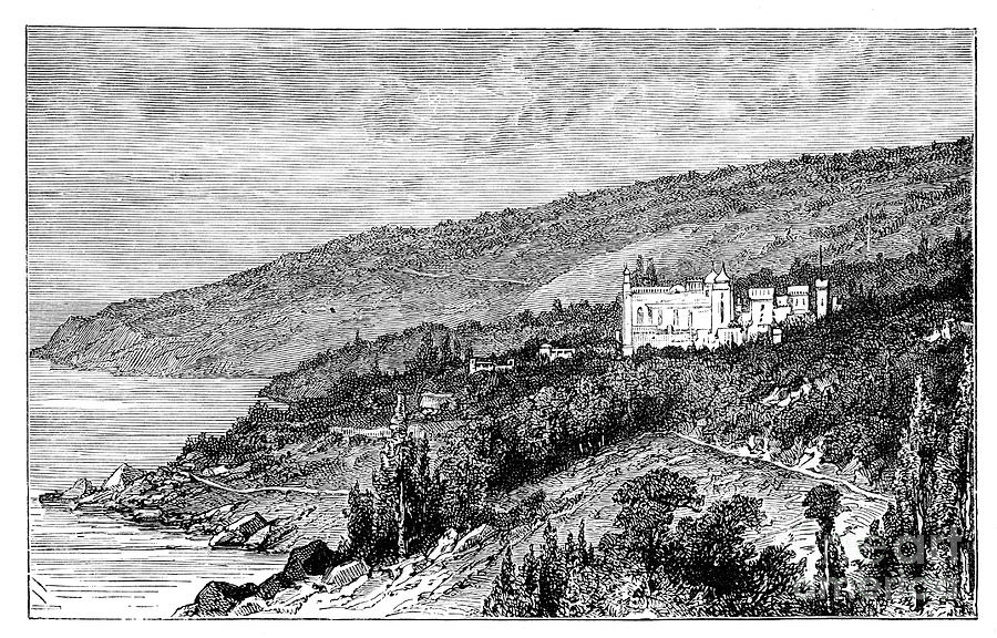 View In The Crimea The Palace Woronzow Drawing by Print Collector