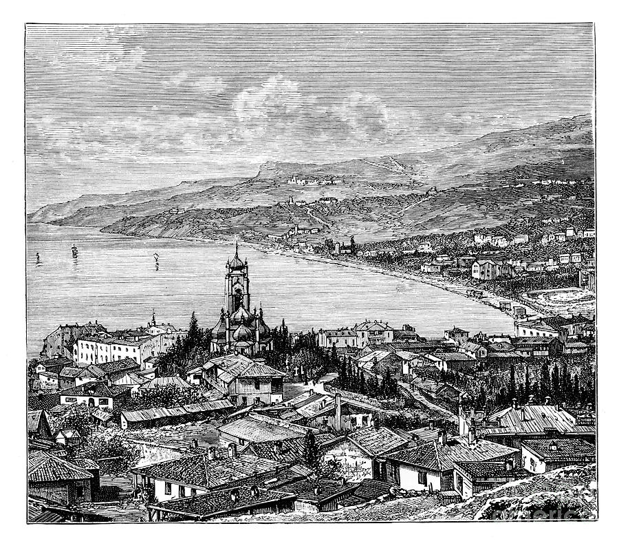 View In The Crimea Yalta, C1888 Drawing by Print Collector