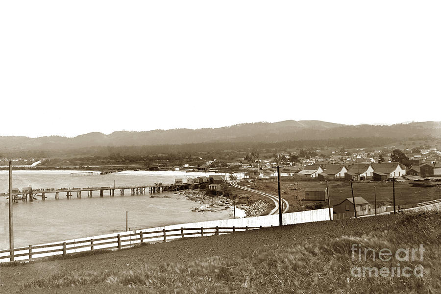 Harbor Photograph - View looking Southeast to the Harbor from the Site of El Castillo 1899 by Monterey County Historical Society