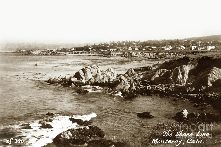 Lovers Point Photograph - View looking towards Lovers Point from Otter Point Pacific Grove by Monterey County Historical Society