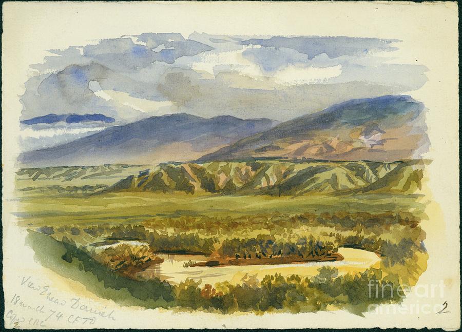 View Near Damieh Jordan Valley 1874 Painting By Claude Conder Fine   View Near Damieh Jordan Valley 1874 Claude Conder 