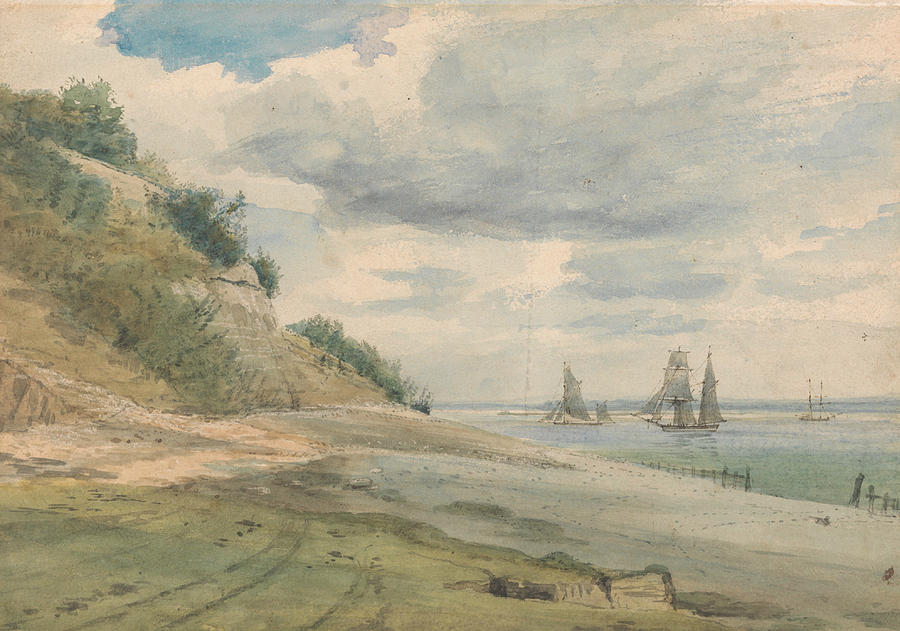 View near Walton on Naze Drawing by Lionel Constable