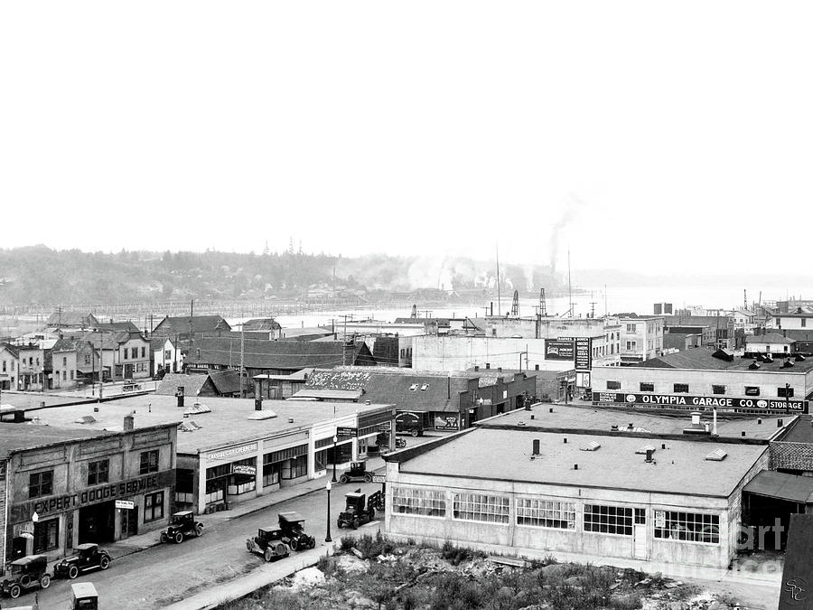 VIEW NW OVER OLYMPIA FROM ELKS BUILDING ON CAPITOL WAY 1929 by Vibert Jeffers VIEW NW OVER OLYMPIA FROM ELKS BUILDING ON CAPITOL WAY 1929 by Vibert Jeffers
