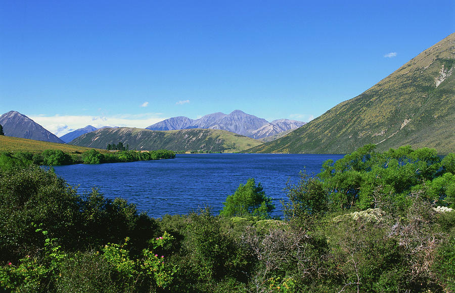 View Of A Lake At Arthurs Pass, South Island, New Zealand Photograph by Annie Engel