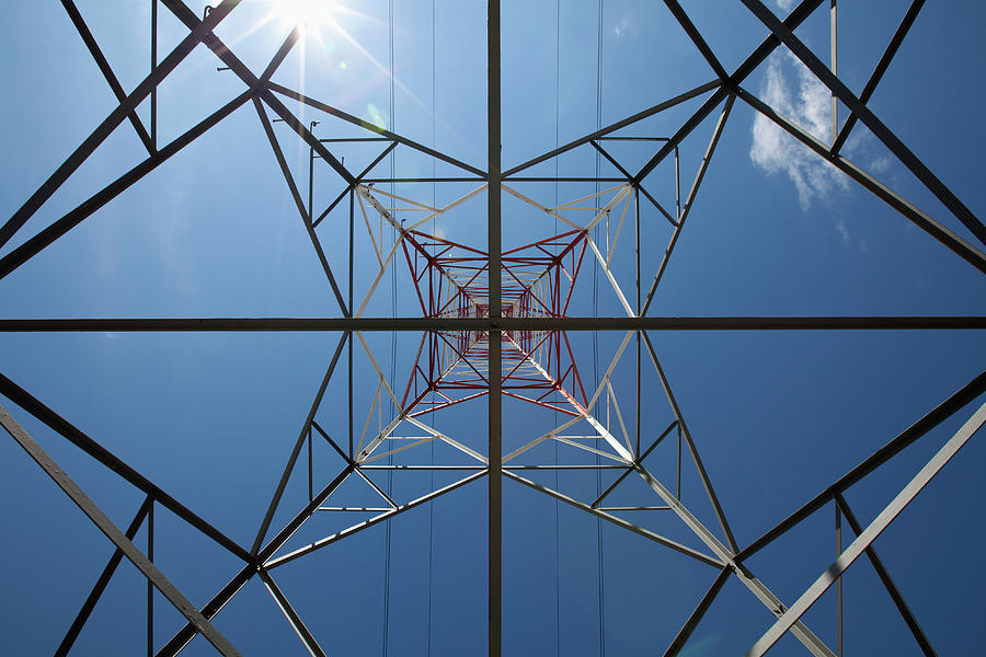 View Of A Metal Tower From Directly Photograph by Caspar Benson