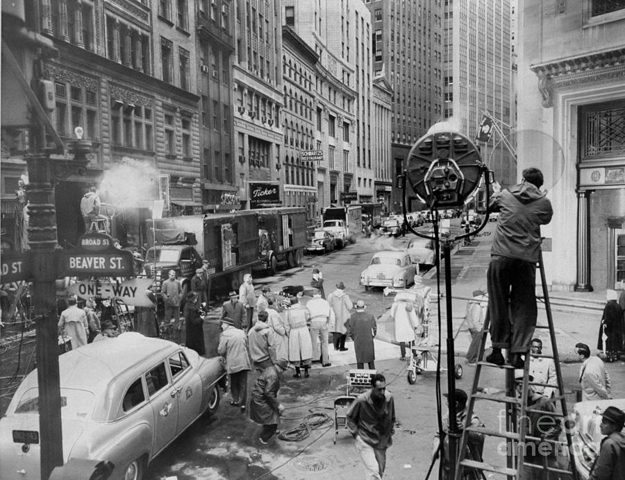 View Of A Scene Being Filmed For Photograph by New York Daily News Archive