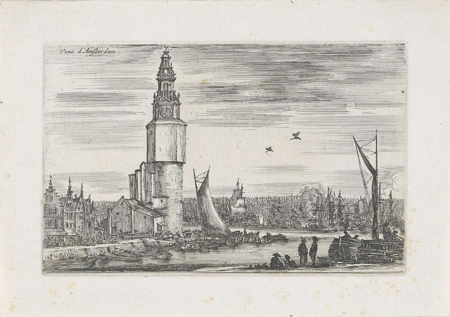 Nature Painting - View of Amsterdam, Stefano della Bella, 1647 by Stefano della Bella