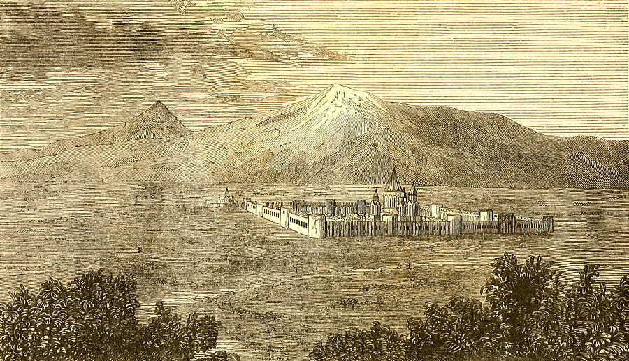 View of Ararat and the Monastery of Echmiadzin 1933 Painting by Celestial Images