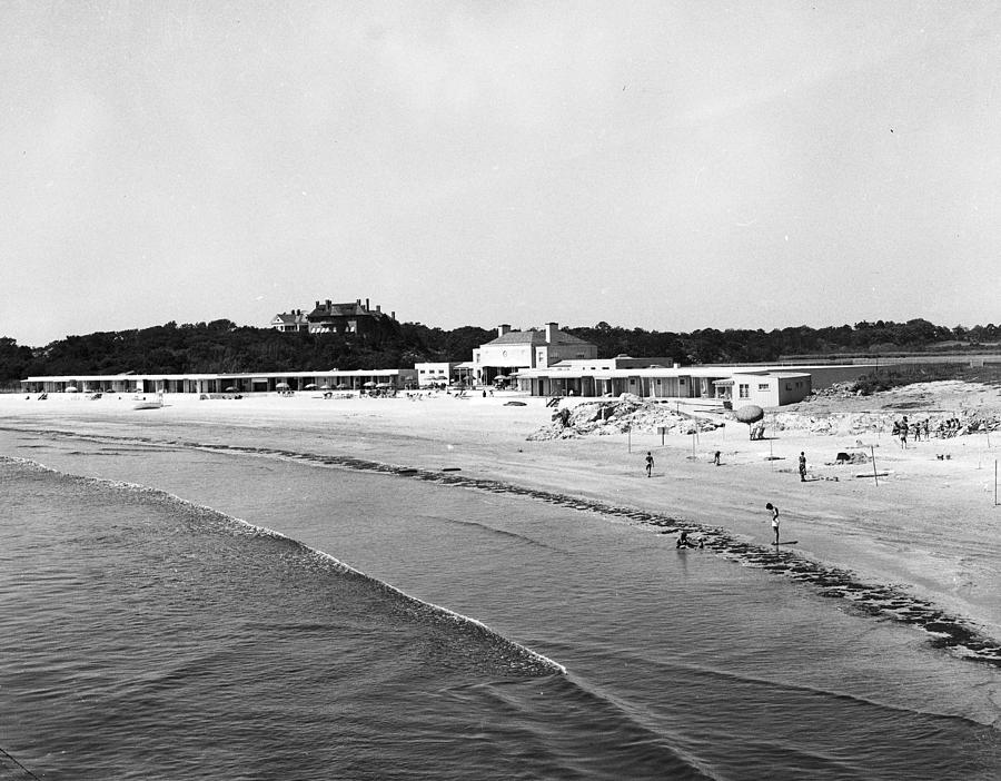 Newport Photograph - View Of Baileys Beach Club And Beach by Bert Morgan