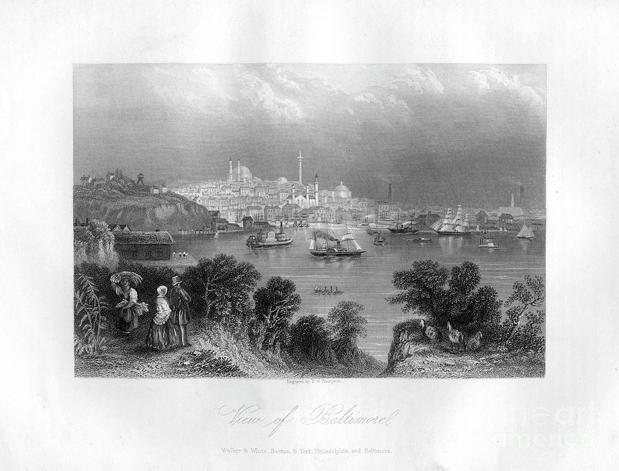 View Of Baltimore, Maryland, Usa Drawing by Print Collector