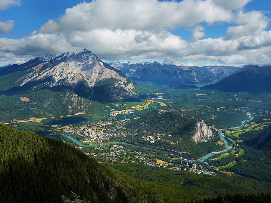 View Of Banff National Park, Banff Bow And Valley From Alberta, Canada ...