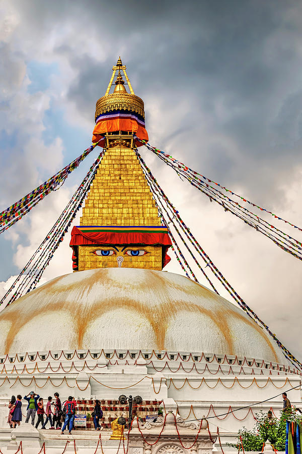 View of Bodhnath stupa, one from the best buddhist stupas on the Photograph by Marek Poplawski