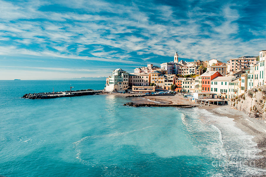Panoramic Photograph - View Of Bogliasco Bogliasco by Alex Tihonovs Panoramic Photograph - View Of Bogliasco Bogliasco by Alex Tihonovs