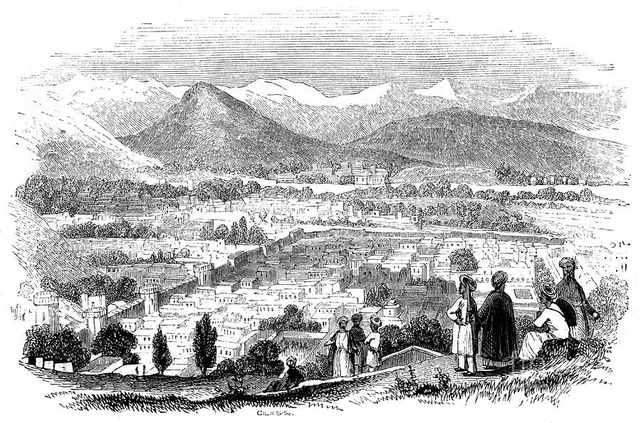 View Of Cabul, 1847. Artist Giles Drawing by Print Collector