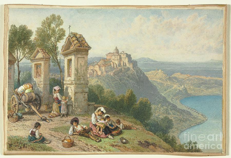 View Of Castel Gandolfo Drawing by Heritage Images