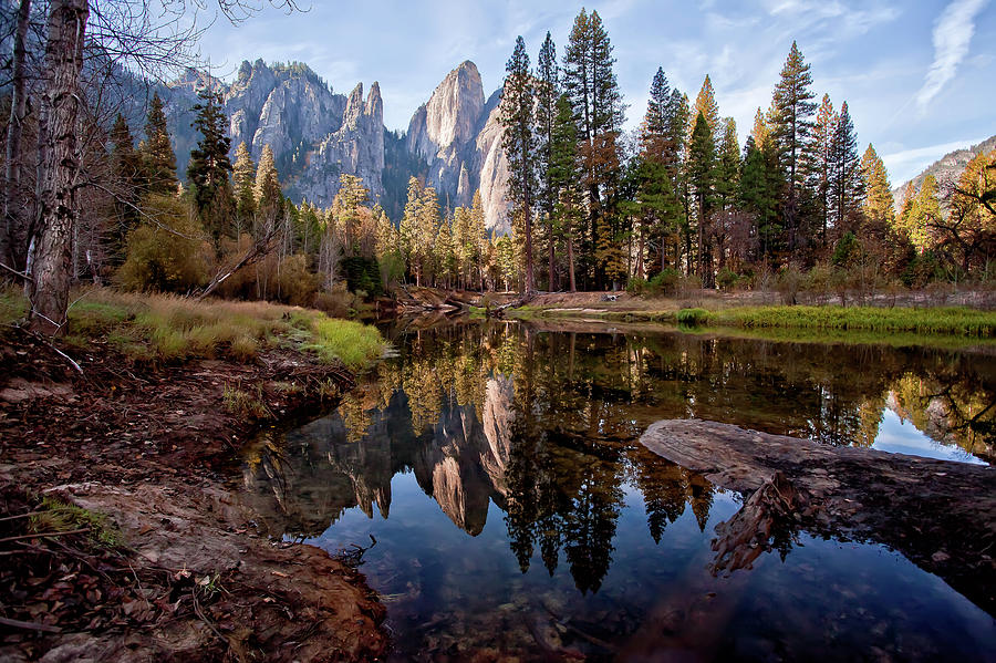 Yosemite National Park Photograph - View Of Cathedral Peaks by Photos By Crow Carol Rukliss Photographer