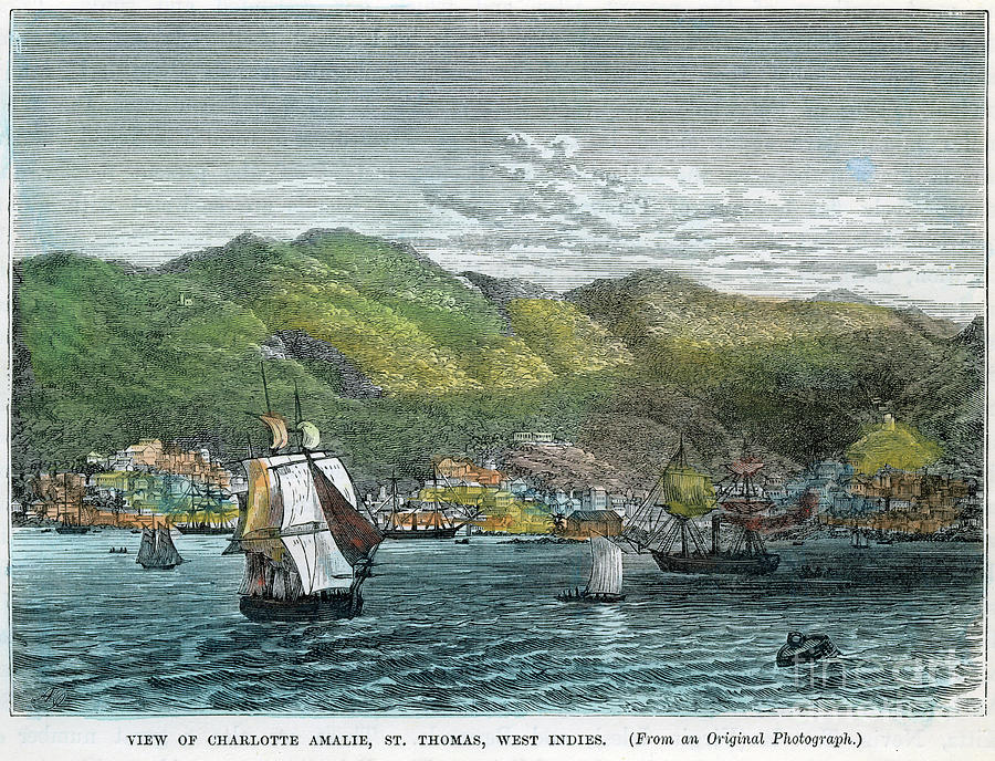 View Of Charlotte Amalie, St Thomas Drawing by Print Collector