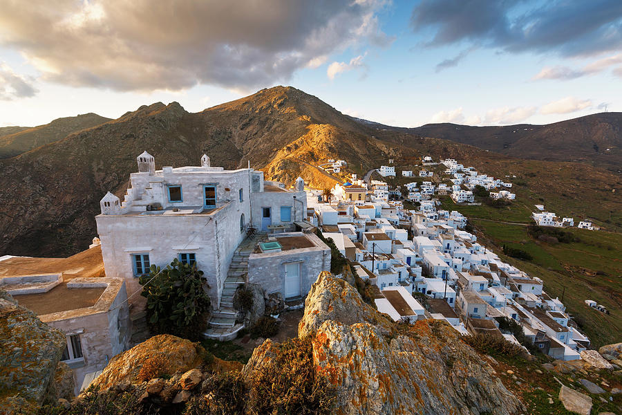Greek Photograph - View Of Chora Village On Serifos Island In Greece. by Cavan Images