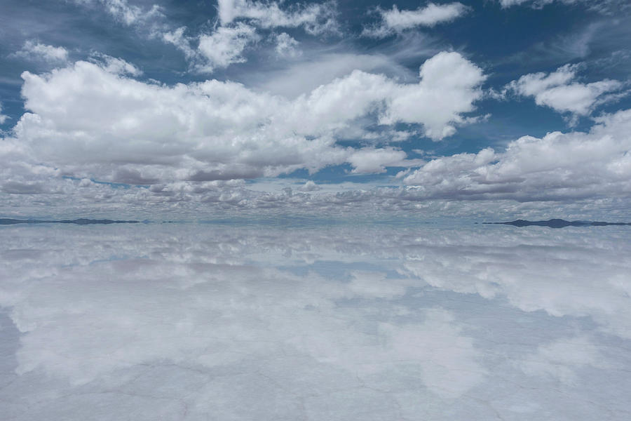 Nature Digital Art - View Of Clouds Scudding Across A Sky Reflected In The Lake Below. by Guido Cavallini