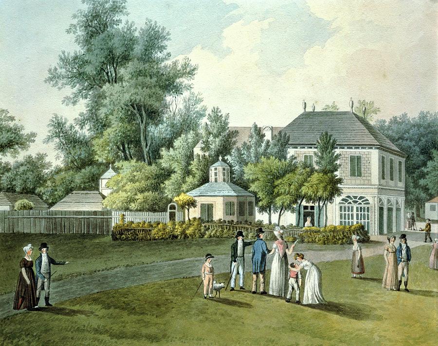 View of Coffee House in Praterallee in Vienna, aquatint, 1810. Painting by Joseph Koll