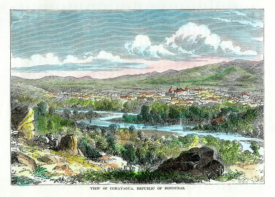 View Of Comayagua, Republic Drawing by Print Collector