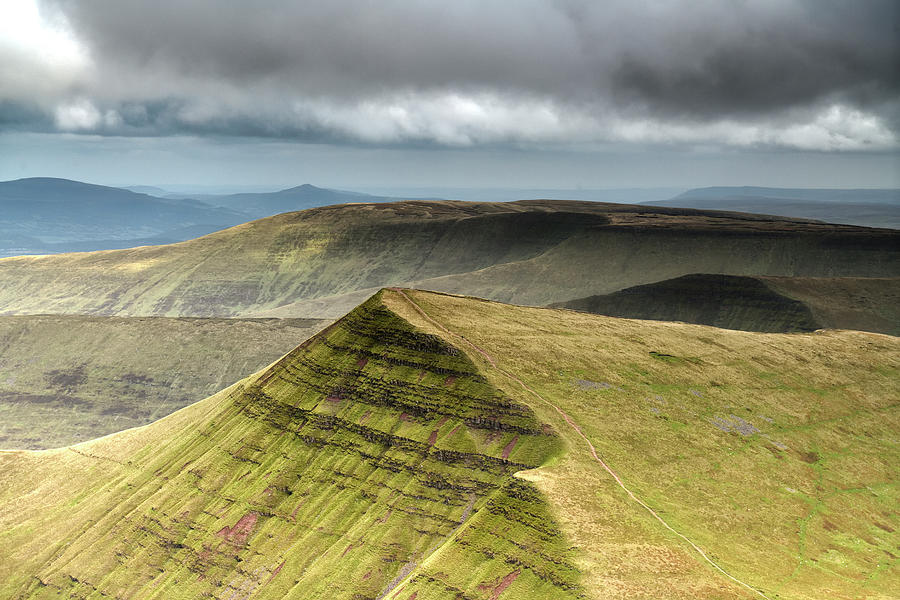 View Of Cribyn From Pen Y Fan, Brecon Beacons Np, Wales Photograph by ...