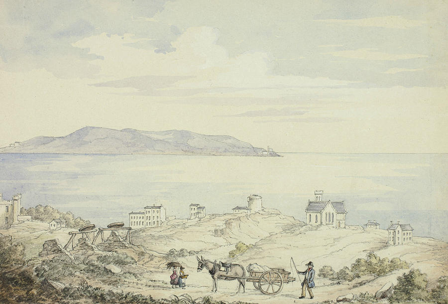 View of Dalkey from the Road Drawing by Elizabeth Murray