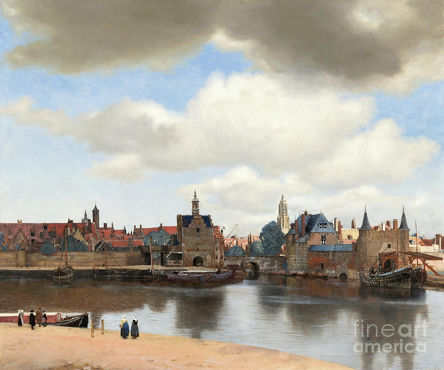 View Of Delft, C.1660-61 (oil On Canvas) Painting by Jan Vermeer