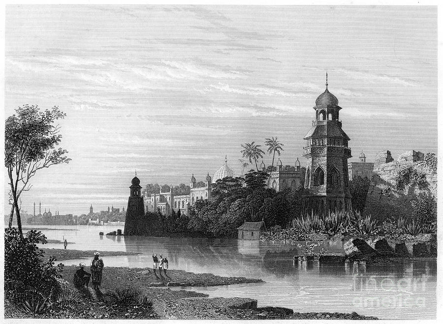 View Of Delhi From The River Showing Drawing by Print Collector