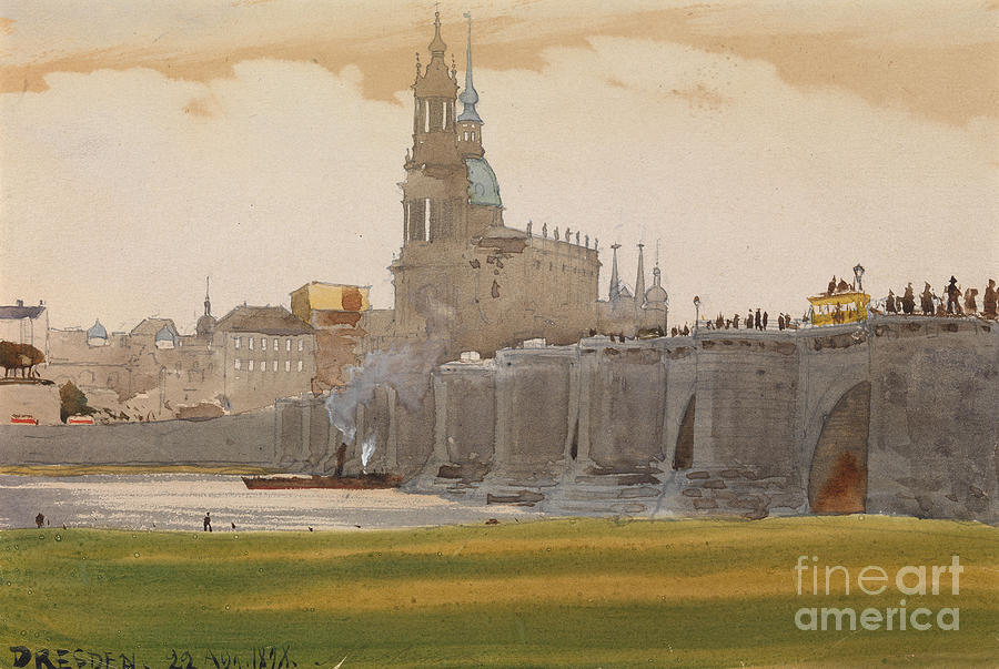 View Of Dresden, 1898. Artist Benois Drawing by Heritage Images