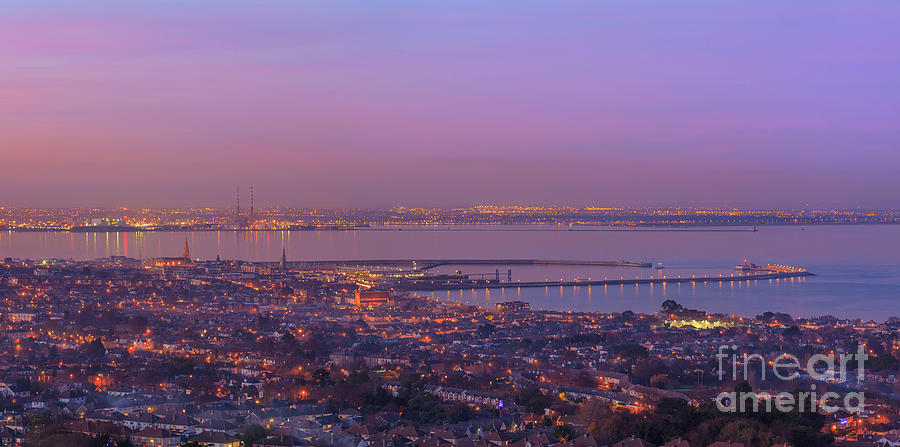 Sunset Photograph - View of Dublin Bay, Midwinter by Robert Kelly