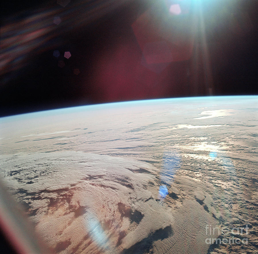 View Of Earth From Apollo 11 Spacecraft Photograph by Nasa/science Photo Library