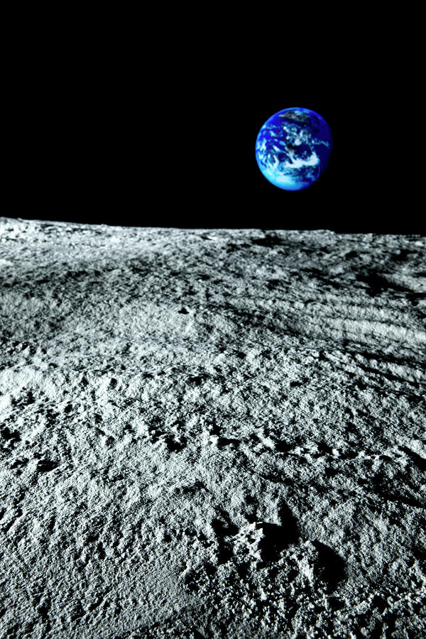 View Of Earth From The Moon Photograph by Caspar Benson