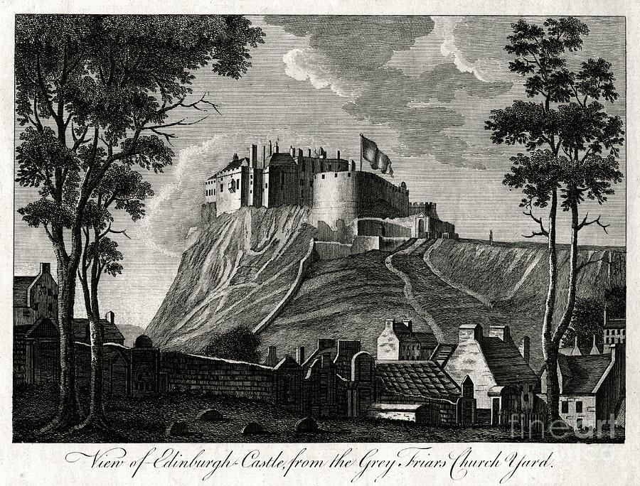 View Of Edinburgh Castle, From The Grey Drawing by Print Collector