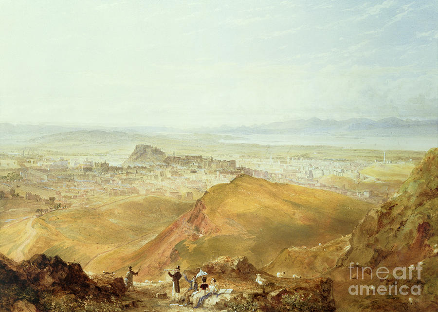 View Of Edinburgh From Arthurs Seat Painting by Hugh William Williams