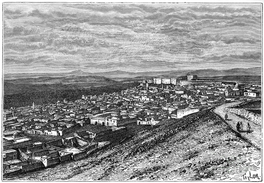 View Of El Kef, Tunisia, C1890. Artist Drawing by Print Collector