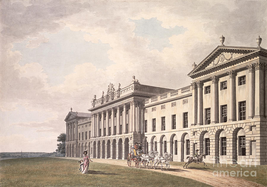 View Of Heveningham Hall In Suffolk, 18th Century Painting by Thomas Van Der Wilt
