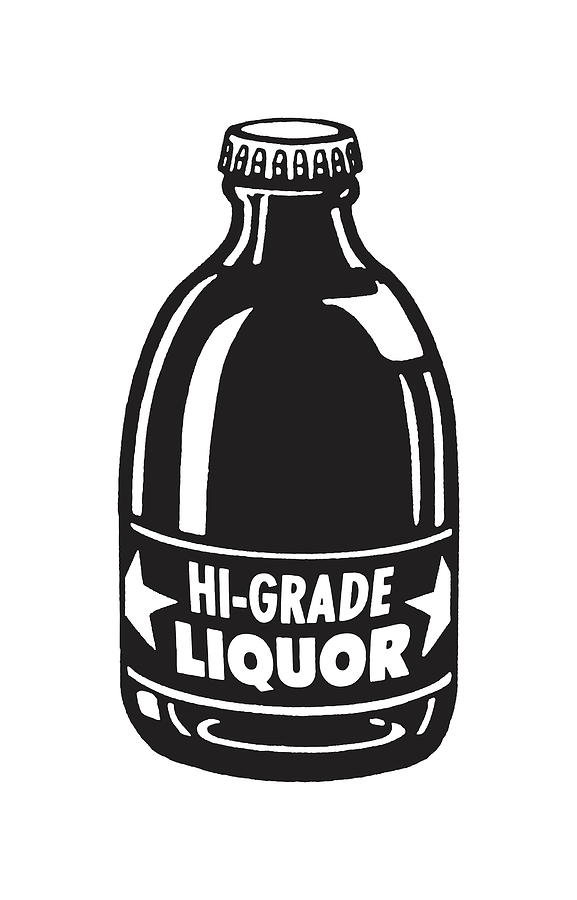 View of hi-grade liquor bottle Drawing by CSA Images | Fine Art America