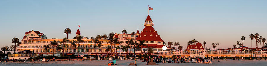 View Of Hotel Del Coronado At Sunset Photograph by Panoramic Images