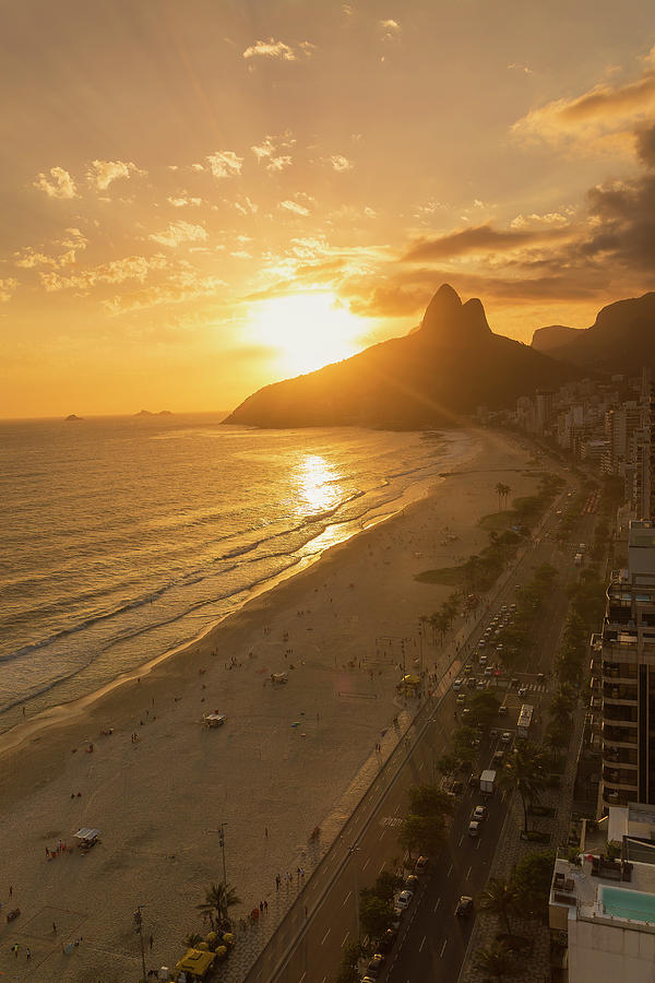 View Of Ipanema Beach At Sunset Rio De Janeiro Brazil Digital Art By Lost Horizon Images