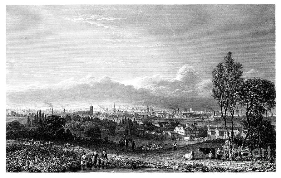 View Of Manchester, 1844.artist Thomas Drawing by Print Collector